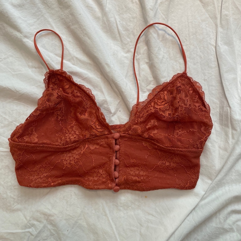 red lace urban outfitters bralette top